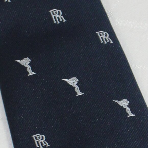 Vintage Alynn Neckwear Rolls Royce Owner’s Club Silver Lady Navy Necktie (NWOT) - Picture 4 of 6